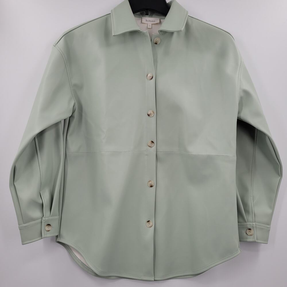 Bohme vegan leather jacket green size S style FT30420